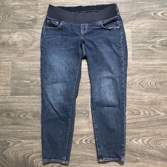 Old Navy Jeans SZ 6 Maternity Low Panel OG Straight Leg Denim Dark Wash Stretch - Picture 1 of 8